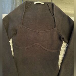Abercrombie & Fitch Black Long Sleeve Bodysuit